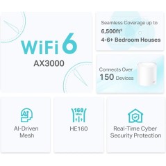 TP-Link Deco X50 AX3000 Mesh System - High-Performance 3-Pack Access Point for Seamless Wi-Fi Connectivity